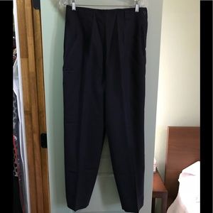 FINAL German Brand Jobis Wool Navy Pleated Slacks